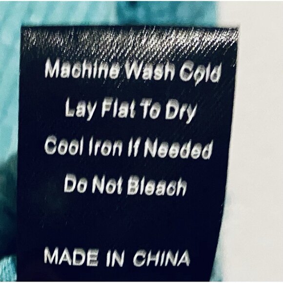 POL Anthropologie Top Womens Medium Teal Blue Crochet Trim Balloon Sleeve Boho - Picture 7 of 8